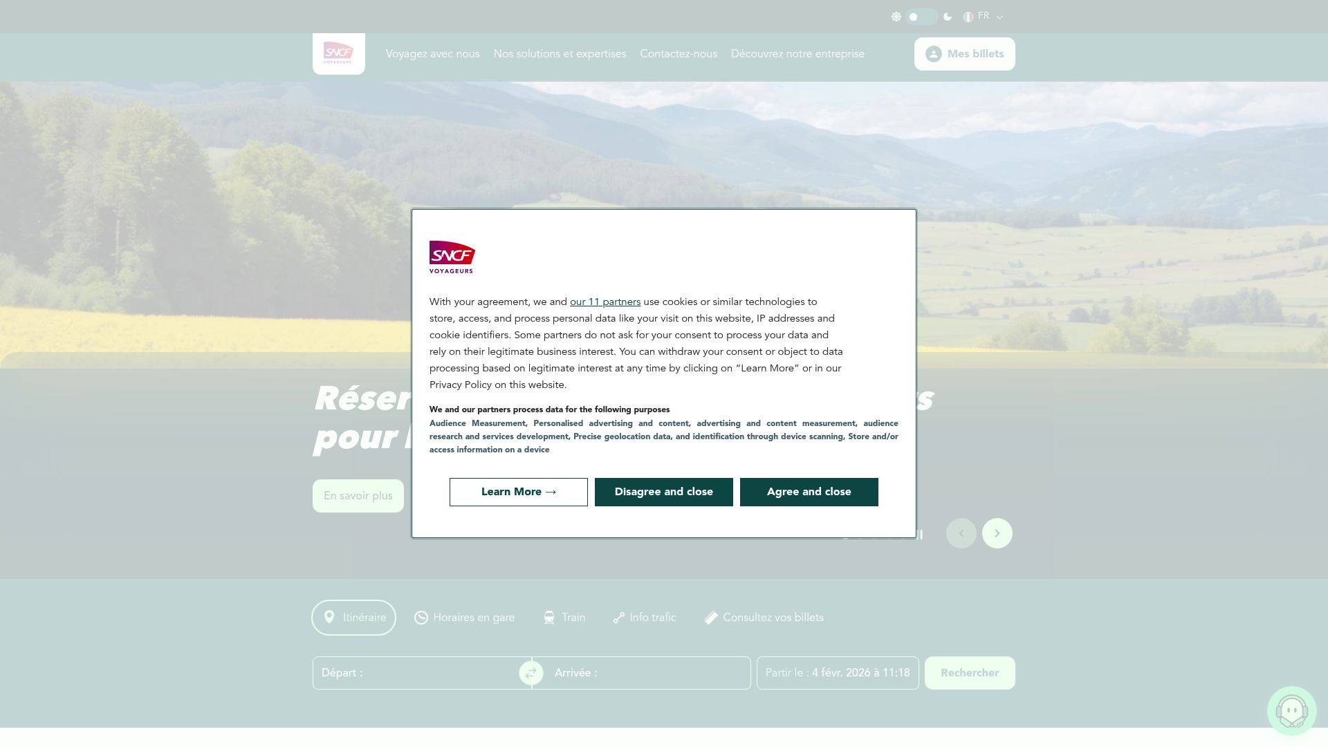 Screenshot with cookie banner